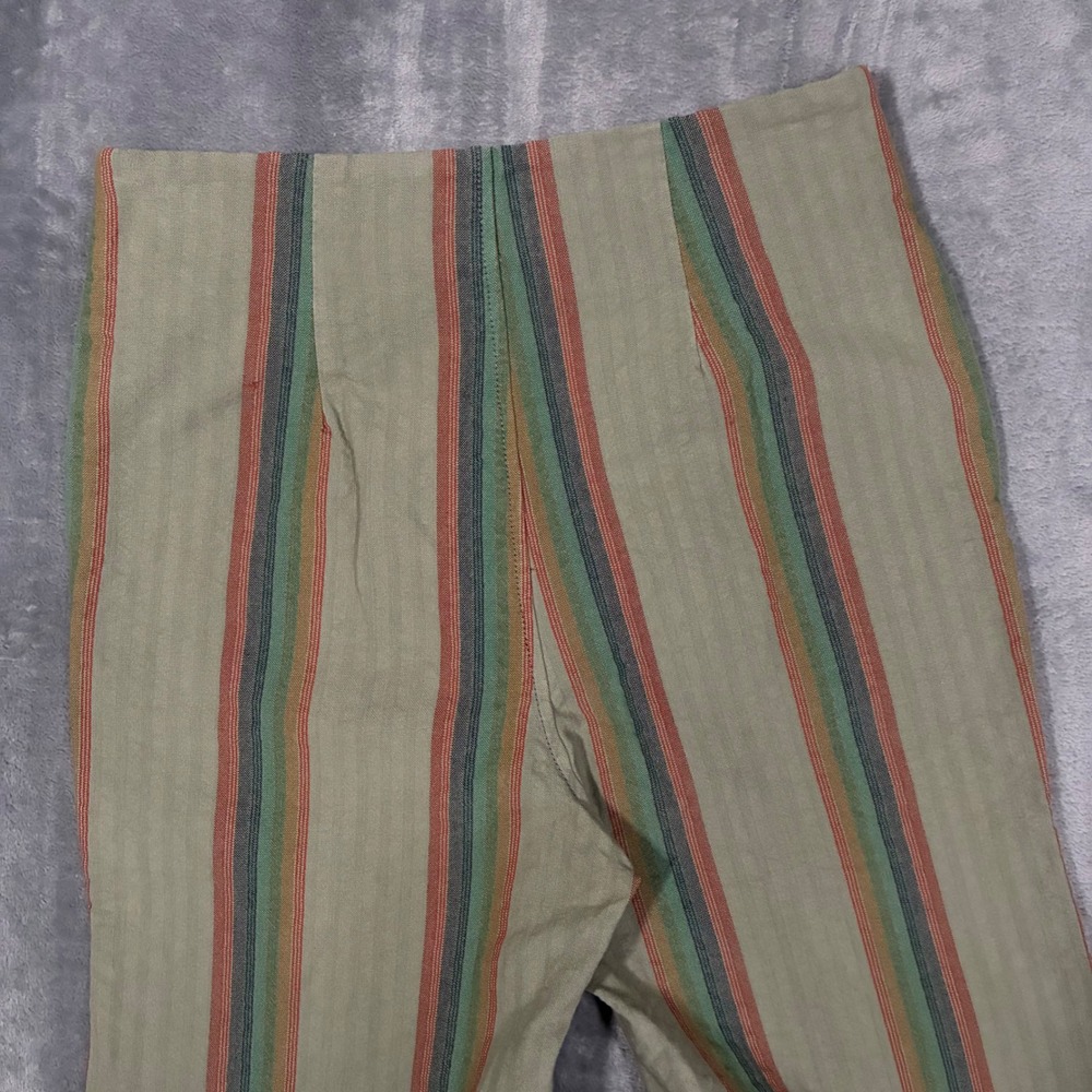 EUC Free People Star of Wonder Striped Wide Leg Pants Flare Boho Green Women's 0 - Picture 6 of 12